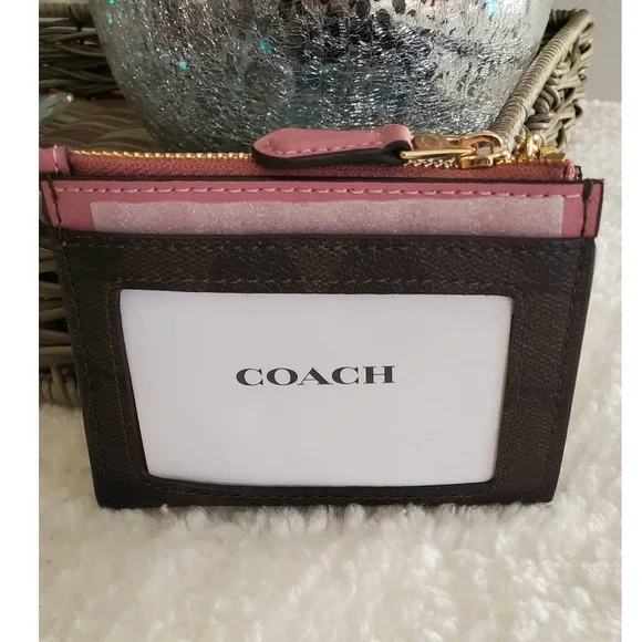 Coach Purse Signature Canvas Brown with pink Set NEW - Picture 10 of 17